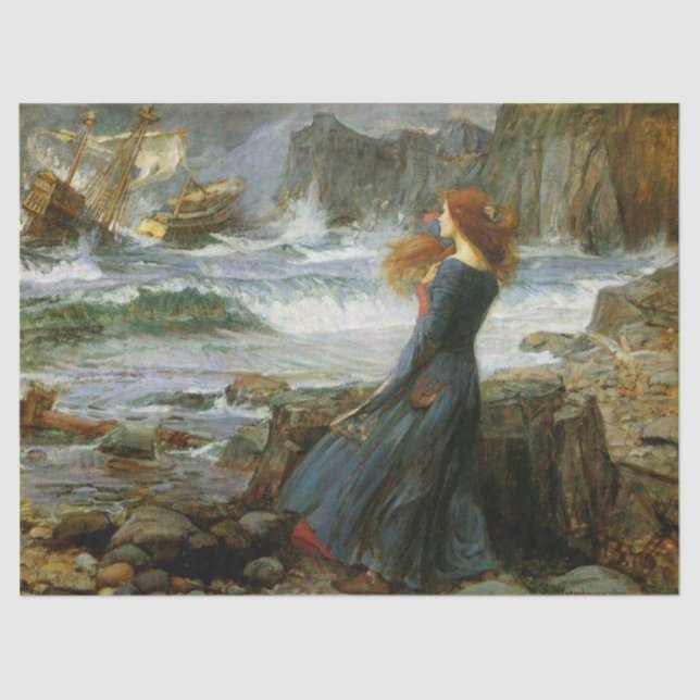 Papier Mousseline Miranda — La tempête de John William Waterhouse (Recto)