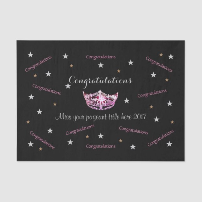 Papier Mousseline Miss America Félicitations Tissue Paper (Recto)