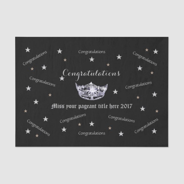 Papier Mousseline Miss America Félicitations Tissue Paper (Recto)