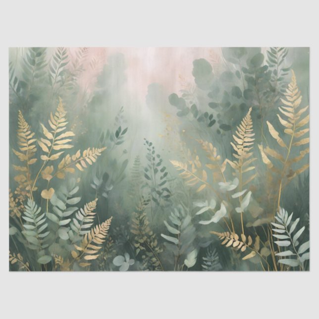 Papier Mousseline Misty Forest Elegance tissue paper (Recto)