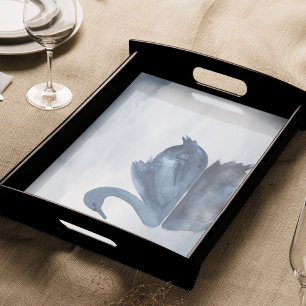 Papier Mousseline Misty Reflections   Moody Dusty Blue Swan sur le l