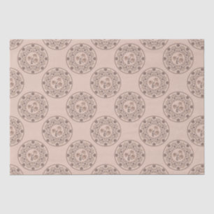 Papier Mousseline Mocha Rococo Revival Lotus Polka Dot Mandala