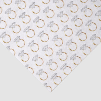 Papier Mousseline Modèle de bague de fiançailles en diamant or blanc
