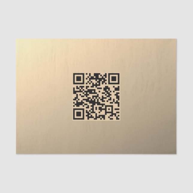 Papier Mousseline Modèle de code QR immédiatement modifiable | Or Fa (Recto)