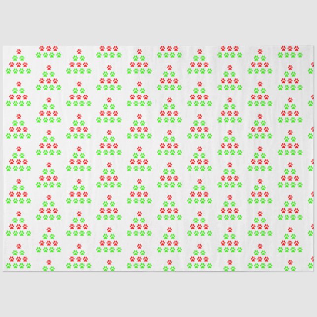 Papier Mousseline Modèle de l'arbre de Noël motif vert rouge (Recto)