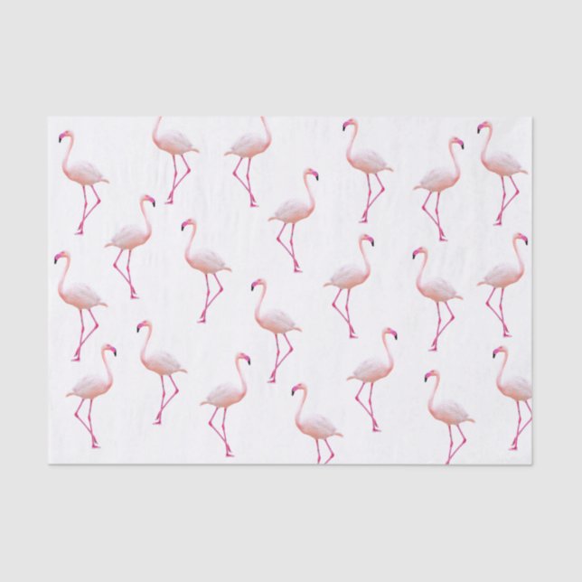 Papier Mousseline Modèle Flamingo d'été (Recto)