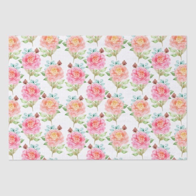 Papier Mousseline Modèle floral (Recto)