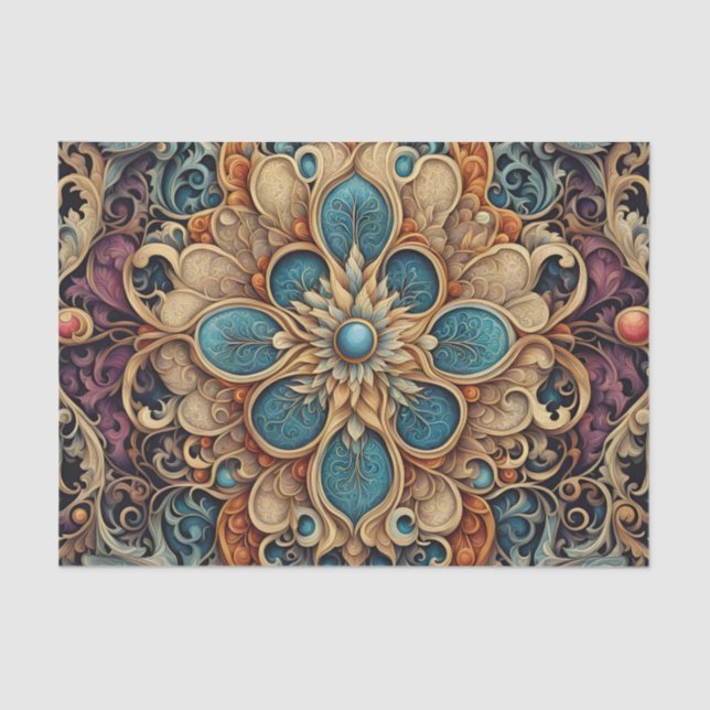 Papier Mousseline modèle floral abstrait 7 (Recto)