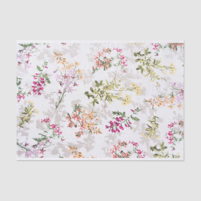 Papier Mousseline Modèle floral doux (Recto)