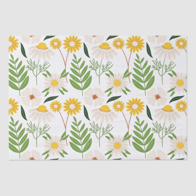 Papier Mousseline Modèle floral marais (Recto)