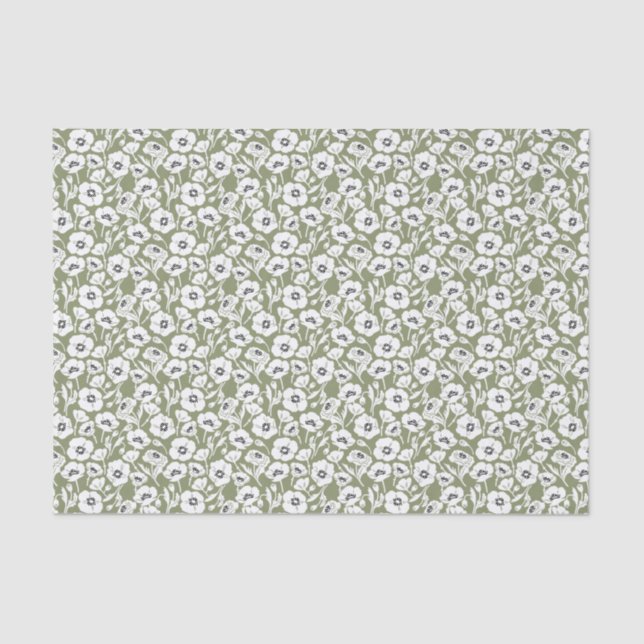 Papier Mousseline Modèle floral moderne (Recto)
