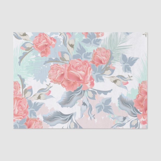 Papier Mousseline Modèle floral romantique Découpage (Recto)