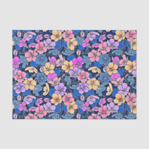 Papier Mousseline Modèle floral stylistique 46