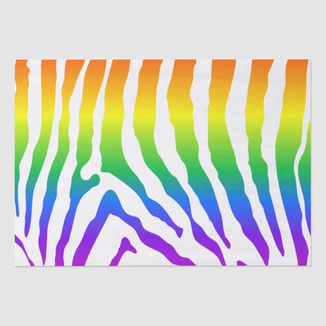 Papier Mousseline Modèle Rainbow Zebra (Recto)
