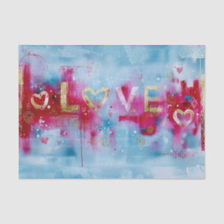 Papier Mousseline Modern Colorful Abstract Love Design EW3 Decoupage