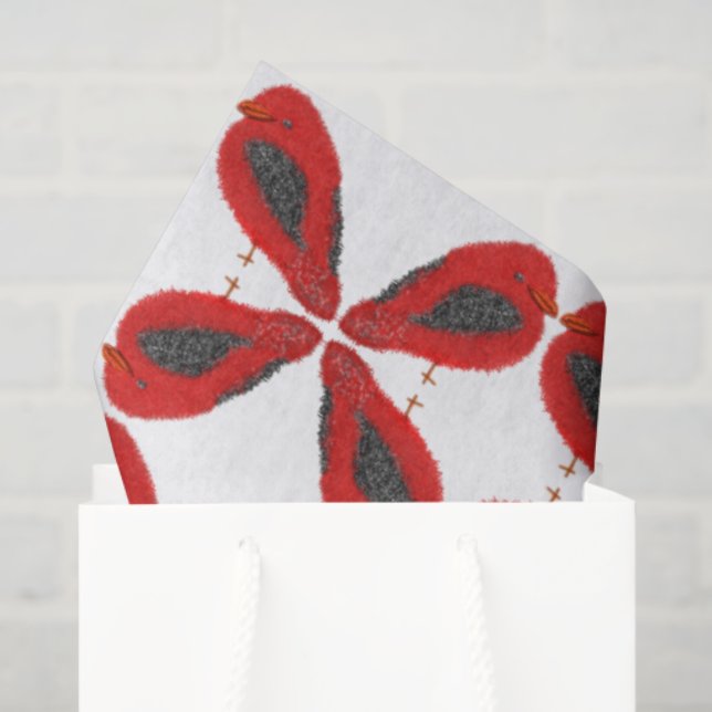 Papier Mousseline Modern cute cardinal Christmas (Sac cadeau)