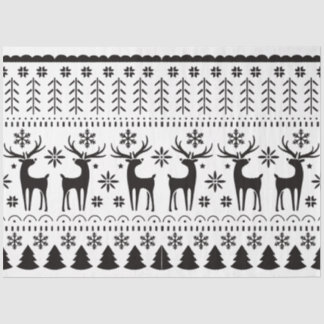 Papier Mousseline Modern Folk Art Christmas Reindeer 