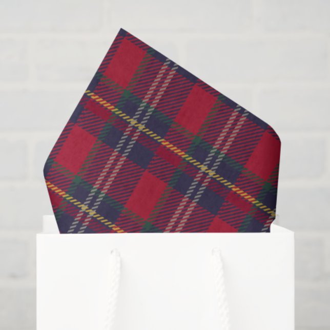 Papier Mousseline Modern Plaid Christmas Gift  (Sac cadeau)