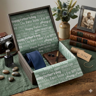 Papier Mousseline Modern Sage Green White Typography Father’s Day