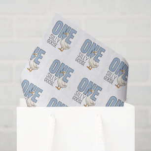 Papier Mousseline Moderne Blue One Silly Goose Premier Anniversaire