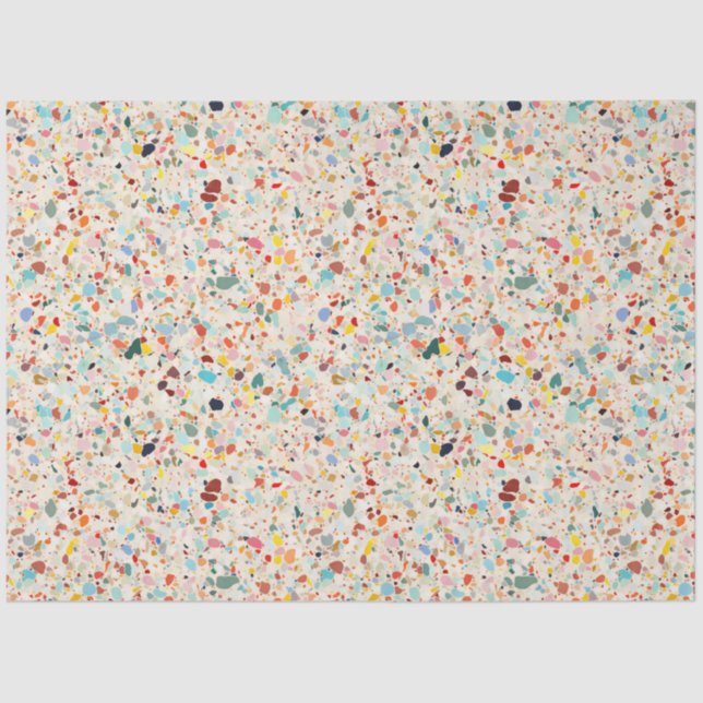 Papier Mousseline Moderne coloré Pastel Terrazzo Motif (Recto)