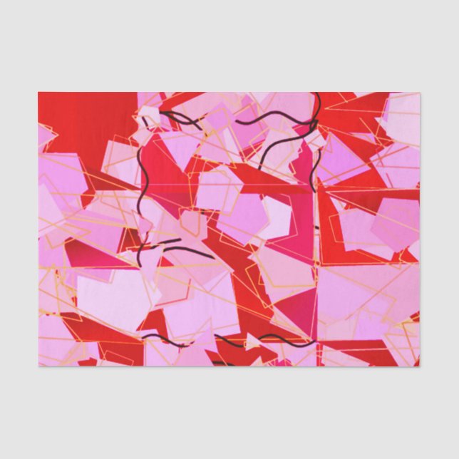 Papier Mousseline Moderne du milieu du siècle Abstrait, rouge foncé  (Recto)