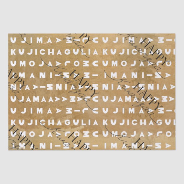 Papier Mousseline Moderne Happy Kwanzaa (Recto)