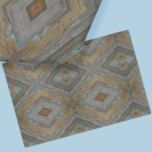 Papier Mousseline Moderne Rustique Motif diamant Patiné