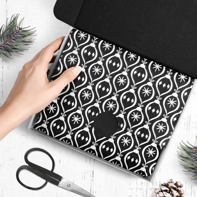 Papier Mousseline Moderne tendance Retro Black Holiday Ornament Moti (Créateur téléchargé)