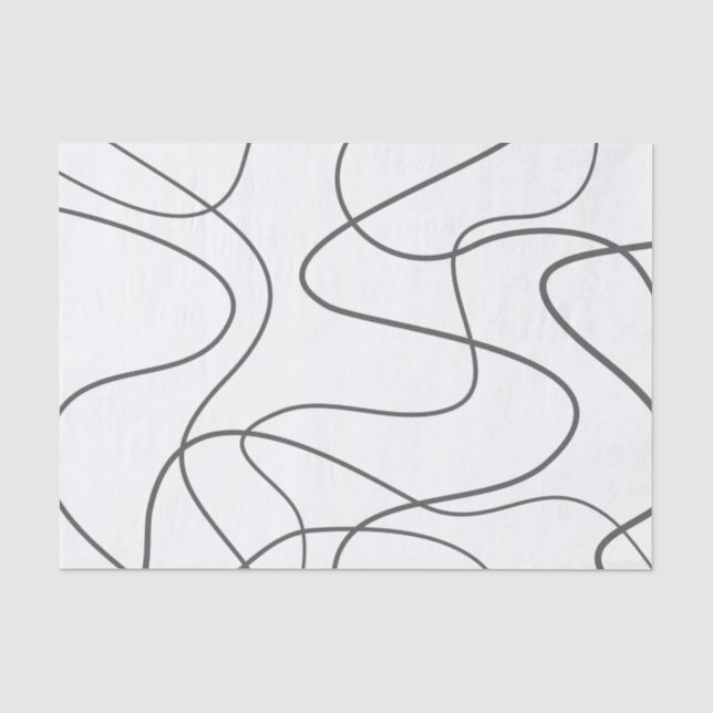 Papier Mousseline Moderne, urbain, motif abstrait. Lignes ondulées (Recto)