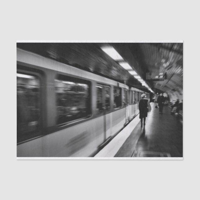 Papier Mousseline Moderne, vie urbaine parisienne (Recto)