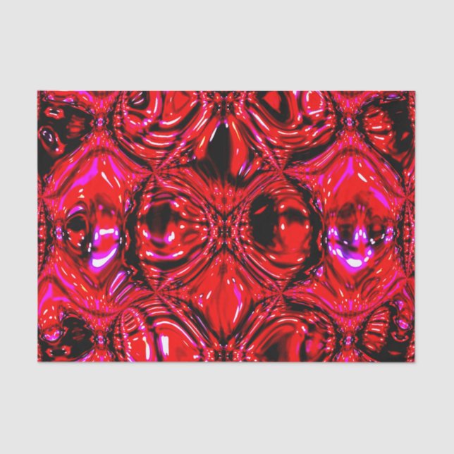 Papier Mousseline 'Molten Red' Abstract Tissue Paper (Recto)