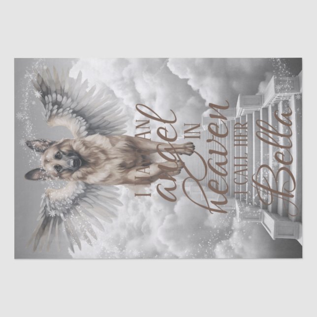 Papier Mousseline Mon Ange Berger Allemand Chien En Mémorial Du Ciel (Recto)