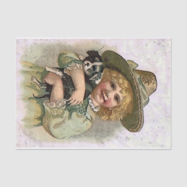 Papier Mousseline mon chiot et moi peignant 1920 (Recto)