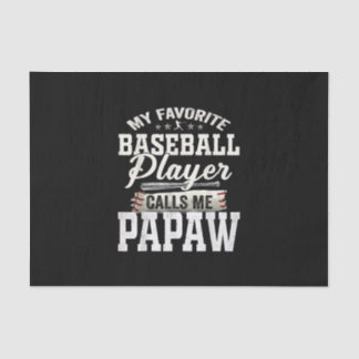 Papier Mousseline Mon Joueur De Baseball Préféré M'Appelle Papaw