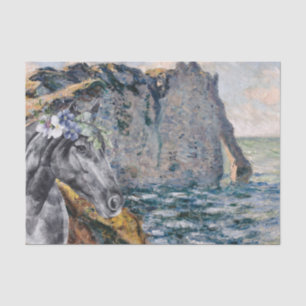 Papier Mousseline Monet Cliff d'Aval & Black Horse