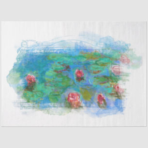 Papier Mousseline ** Monet Lily Pond Floral Angel Decoupage AR23  