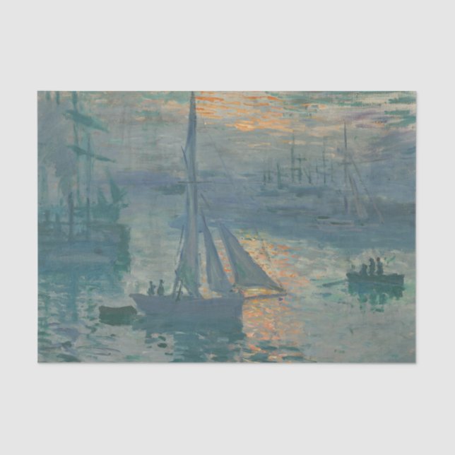 Papier Mousseline Monet Sunrise Marine Impressionnisme peinture (Recto)