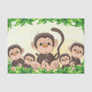 Papier Mousseline Monkey la ?ère fête d'anniversaire