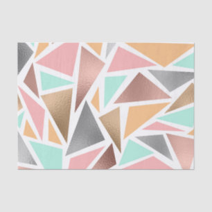 Papier Mousseline Monnaie d'or Rose moderne triangles métalliques gé
