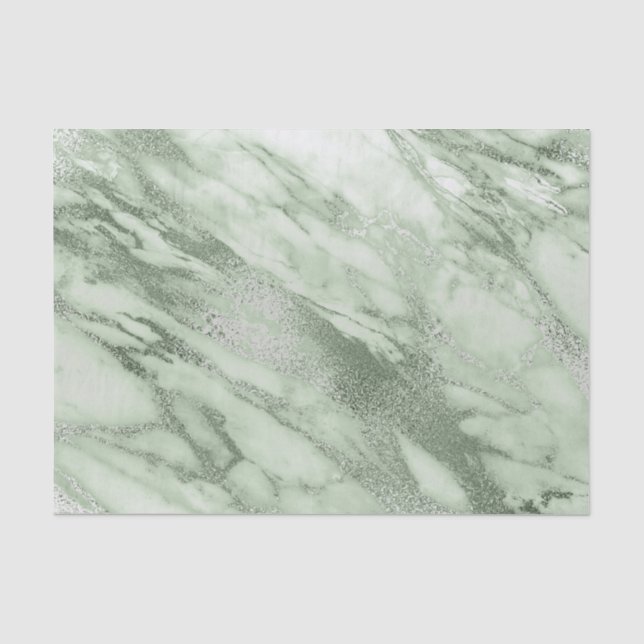 Papier Mousseline Monnaie Vert Gris Pastel Marbre Métallique Pierre  (Recto)