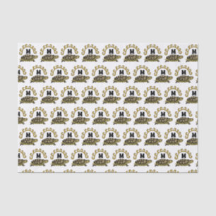Papier Mousseline Monogramme coloré de tortue coulissantes Cumberlan