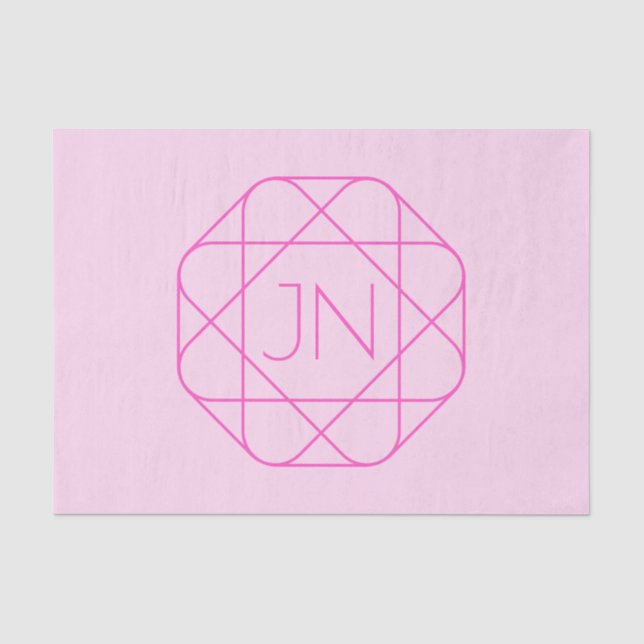 Papier Mousseline Monogramme cool, Style de logo de hanche | Rose &  (Recto)