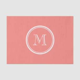 Papier Mousseline Monogramme Coral initial rose haut de gamme