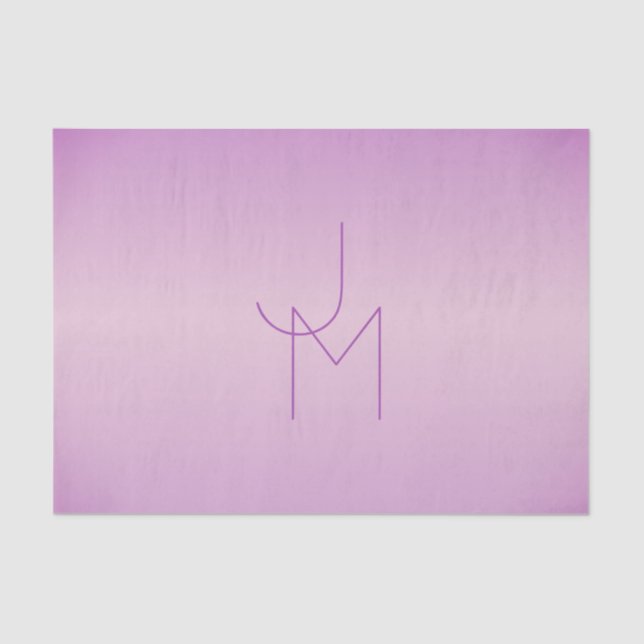 Papier Mousseline Monogramme de chevauchement unique | Lavande douce (Recto)