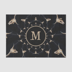 Papier Mousseline Monogramme de cowboy à tête molle Pays Vintage Bro