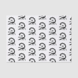 Papier Mousseline Monogramme de scorpion noire de la tribu