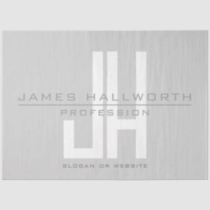 Papier Mousseline Monogramme d'entreprise moderne Gris