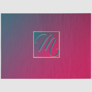 Papier Mousseline Monogramme du dégradé pourpre de fumée