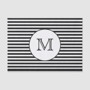 Papier Mousseline Monogramme Grandes noires et blanches